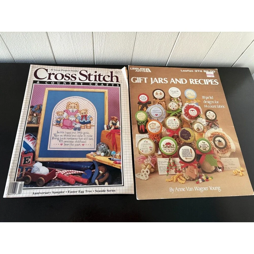 Vintage 1980s Cross Stitch Pattern Booklets Magazines Lot of 18 Needlework
